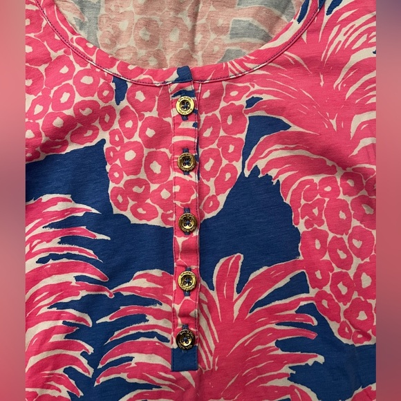 LILY PULITIZER Merrill Tank Top in Blue Haven Little Flamenco Pineapple - Picture 4 of 7